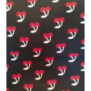 Craft Fleece Red Cherry Print on Black Fabric OEKO-TEX Standard 100 NEW, 3 yards
